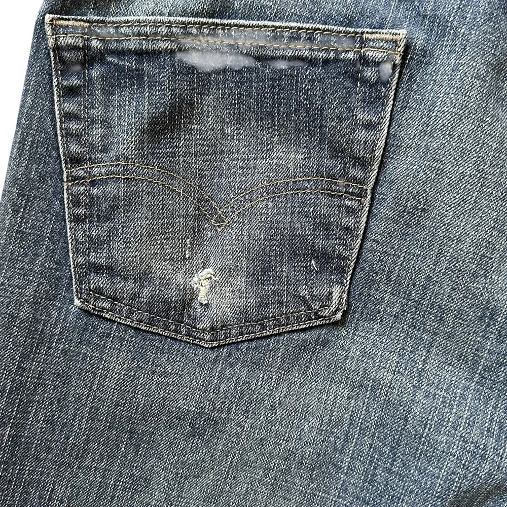 Levi's 511 Jeans Men's 34x32 Blue Dark Wash Regular Fit Straight Leg Modern Flaw